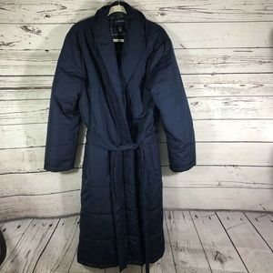 Land's End Blue Puffer Extra Warm Long Robe M